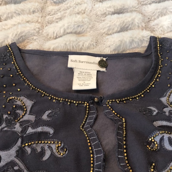 Soft Surroundings Sheer Beaded Cardigan - Picture 12 of 13